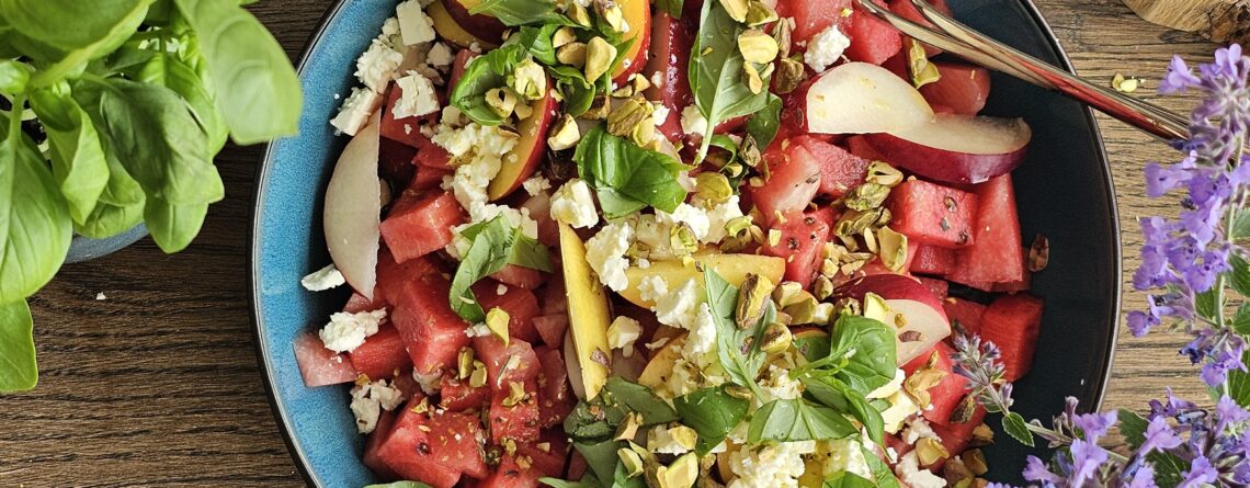 Summarsalat við vatnmelón